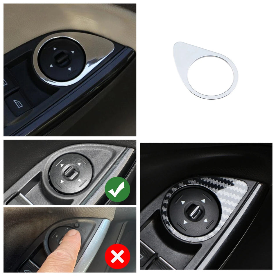 Panel de ajuste del pomo del espejo retrovisor para Ford Focus MK3, decoración interior de ABS, mejora de moldura
