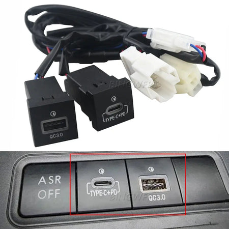 2PCS Car USB Charger PD Quick Charge QC3.0 Phone Charging Adapter Outlet Button For VW Golf 6 Jetta 5 MK6 Scirocco 2006-2012 by InterCyprus Trading Ltd