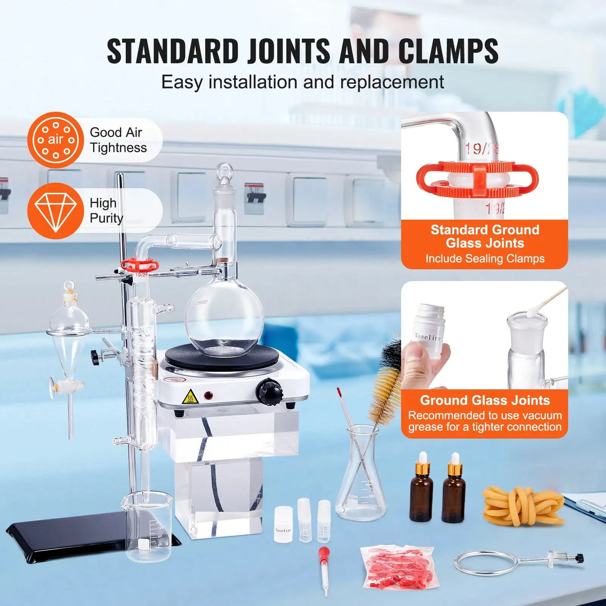 2L Essential Oil Distillation Kit With Heat Plate