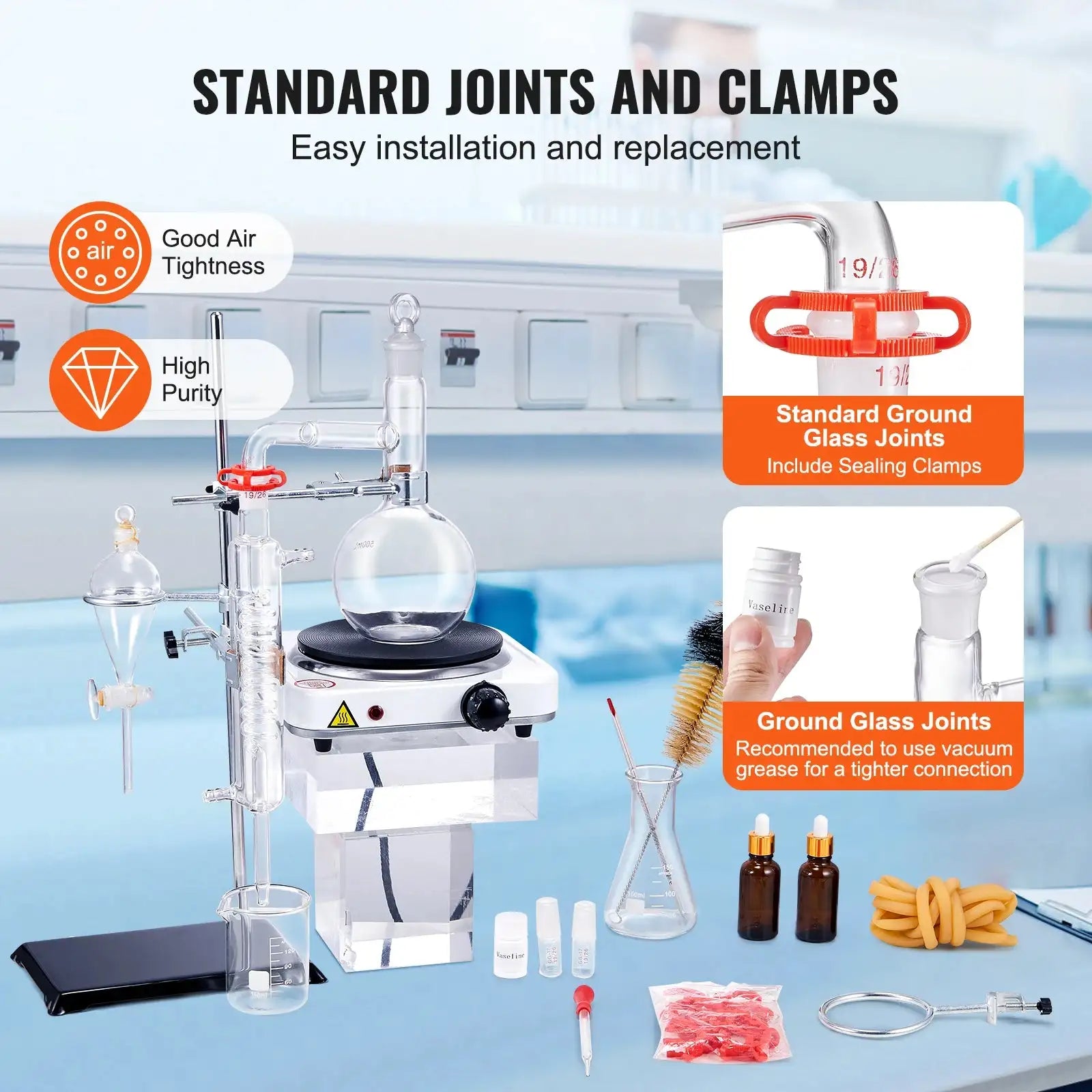 2L Essential Oil Distillation Kit With Heat Plate