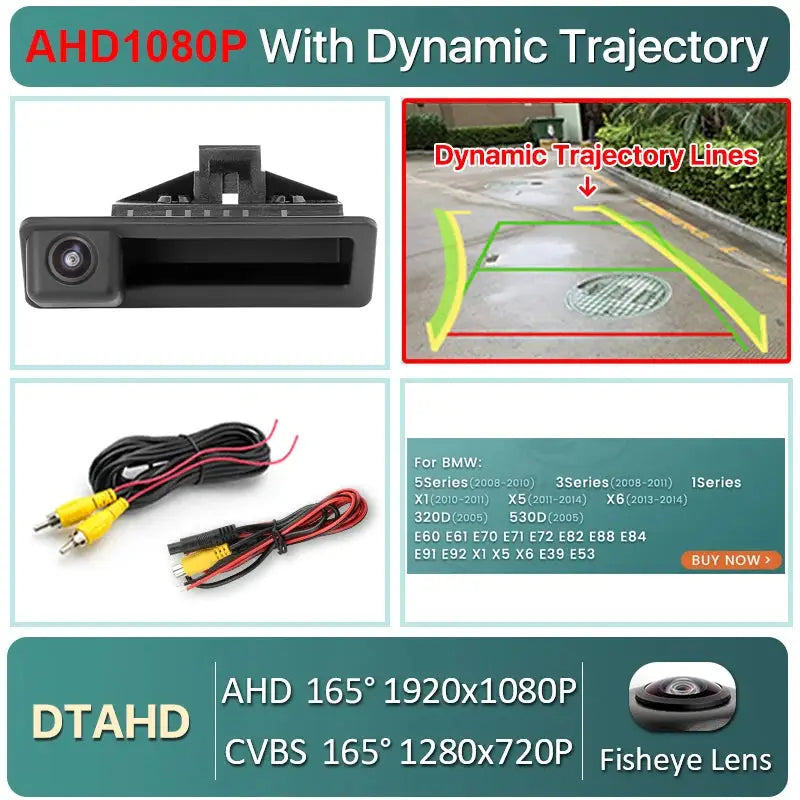 Vehicle AHD 1080P Car Reverse Backup Trunk Handle Camera for BMW E60 E39 E90 E82 E61 X1 E84 X5 E70 E92 E91 3/5 Series E88 E93 X6 by InterCyprus Trading Ltd