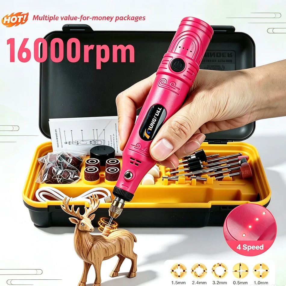 Ferramenta Rotativa Mini Sem Fios 16000RPM Caneta de Moagem Recarregável