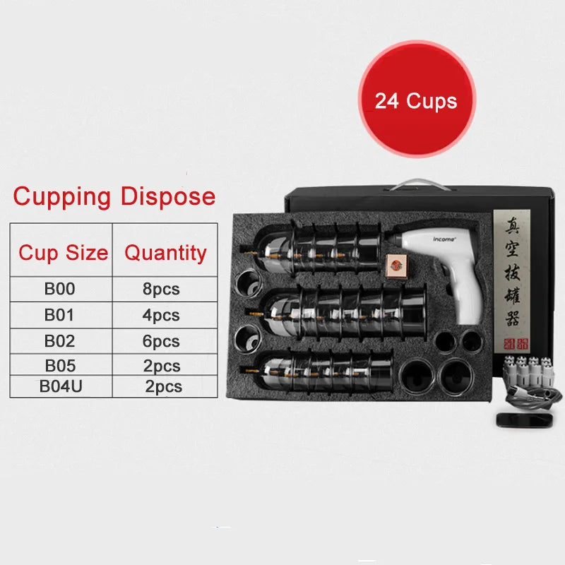 Electric Cupping Set &ndash; Vacuum Therapy Massage for Body 24 cupping