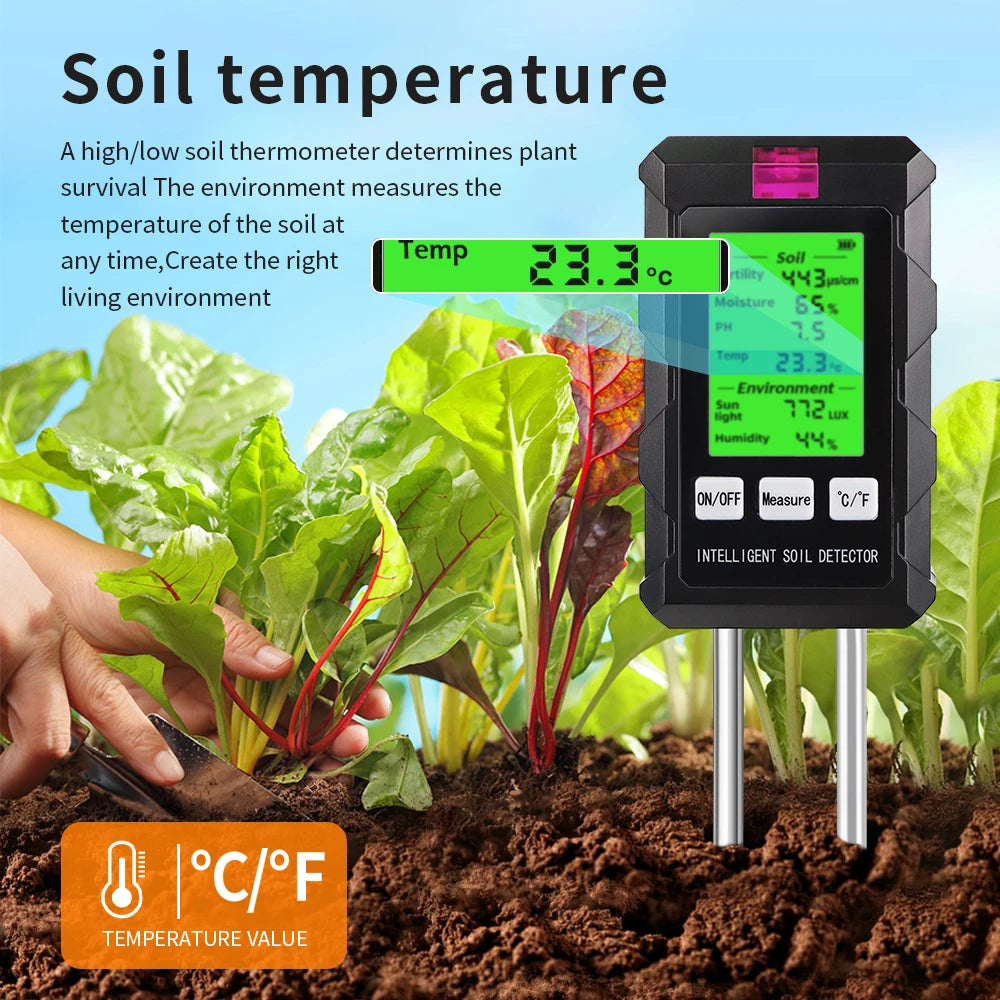 ST03 6 In 1 Digital Soil Tester - All-In-One PH Meter