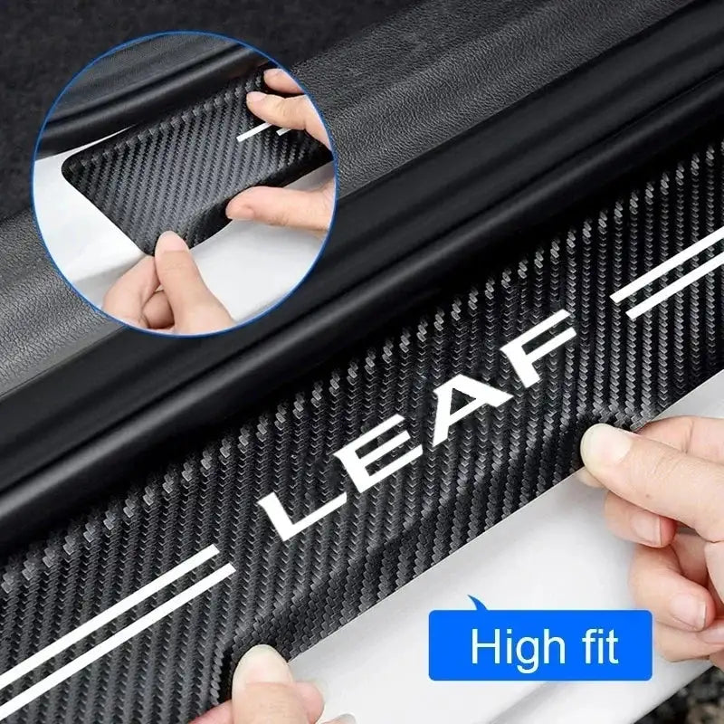 Carbon Fiber Door Sill Protector For Nissan Leaf 60cm 7cm