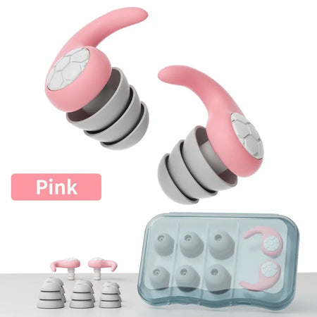 Silicone Earplugs Set for Sleeping, Swimming &amp; Noise Reduction Pink / CHINA