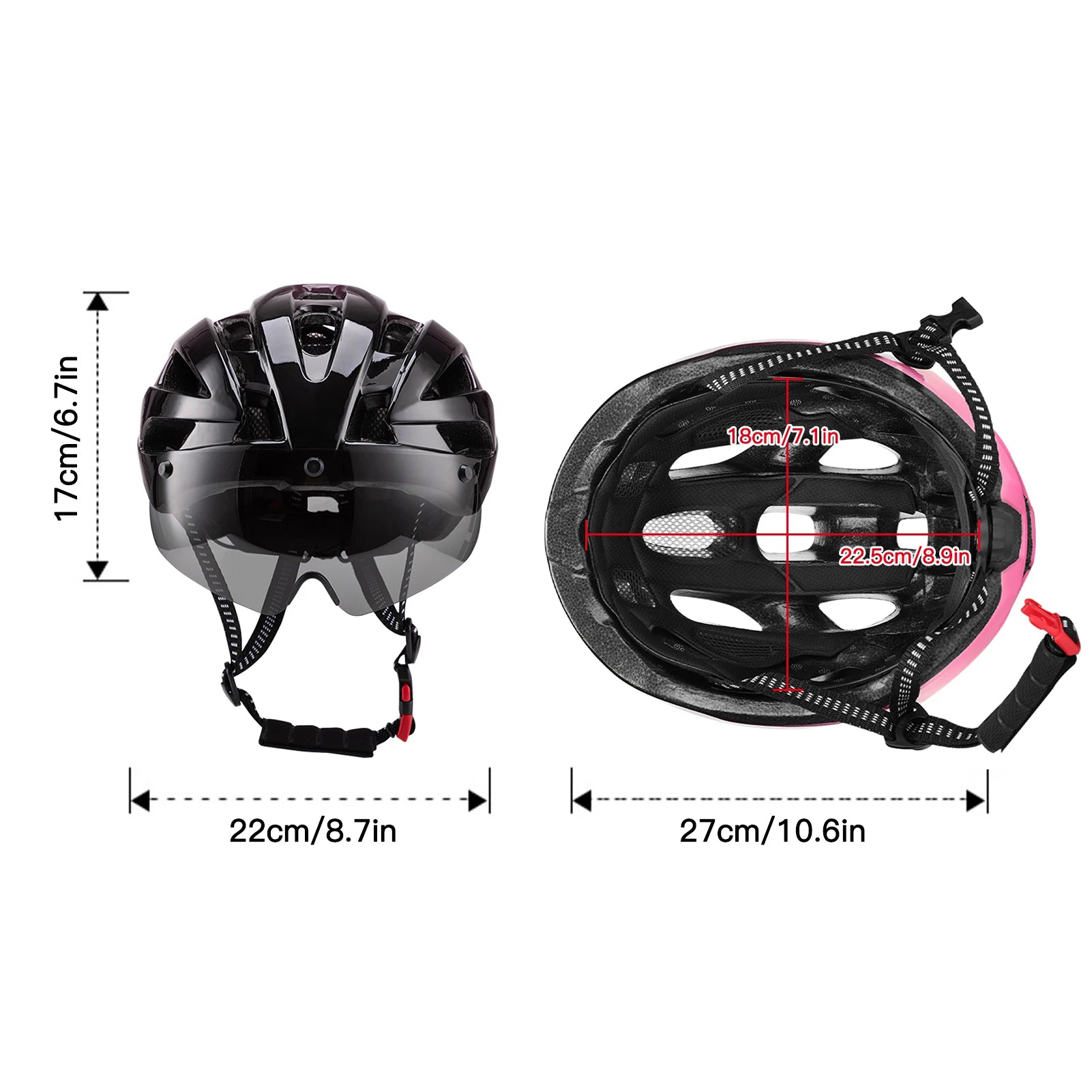Bike Helmet With Magnetized Goggles &ndash; LED Tail Light
