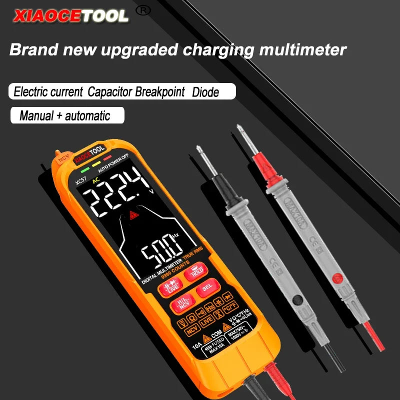 Multimetro Digitale Colorato Amperometro 750V 10000 USB DC AC
