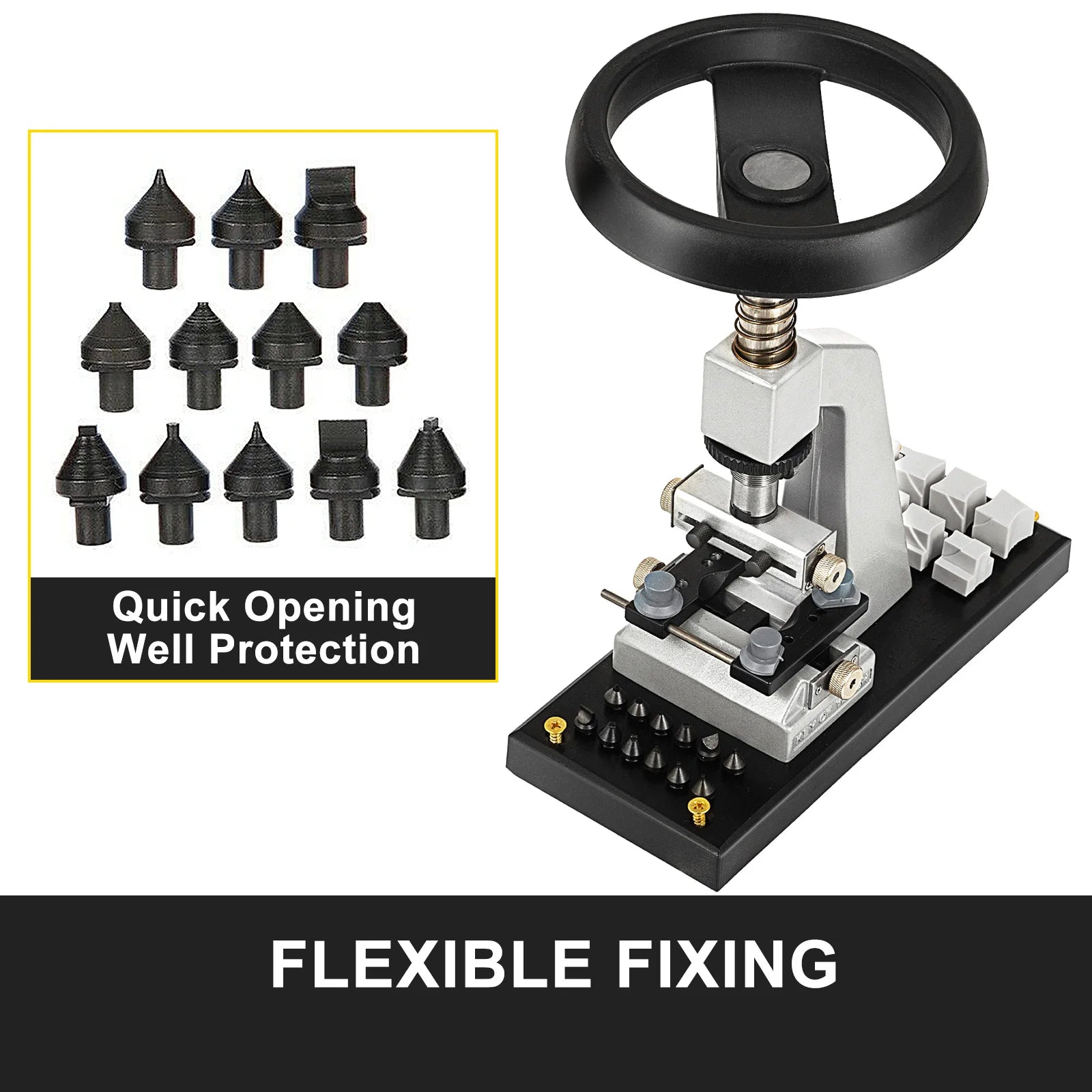Watchmakers Thread Tapping Machine VEVOR 5700 Adjustable Watch Case Back Opener Unlock Caseback Machine ...