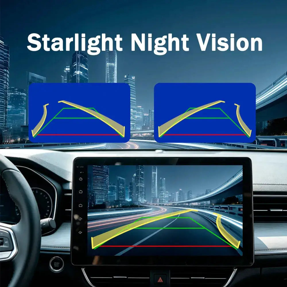 AHD 720P CCD Dynamic Trajectory Flush Mount Reverse Camera, 170° Wide Angle Starlight Night Vision Waterproof Dual Signal Switch by InterCyprus Trading Ltd