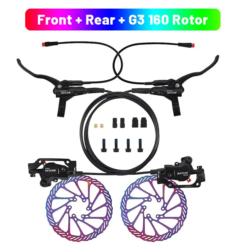 Bucklos Brakes 2 Piston For Electric Bicycle - G3 Rotor Brakes-160Colorful
