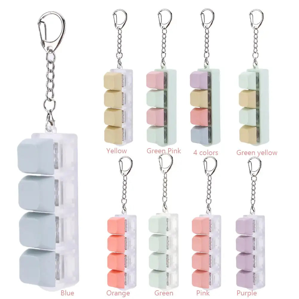 4 Key Mechanical Keyboard Cube Fidget Toy for Adults Gifts