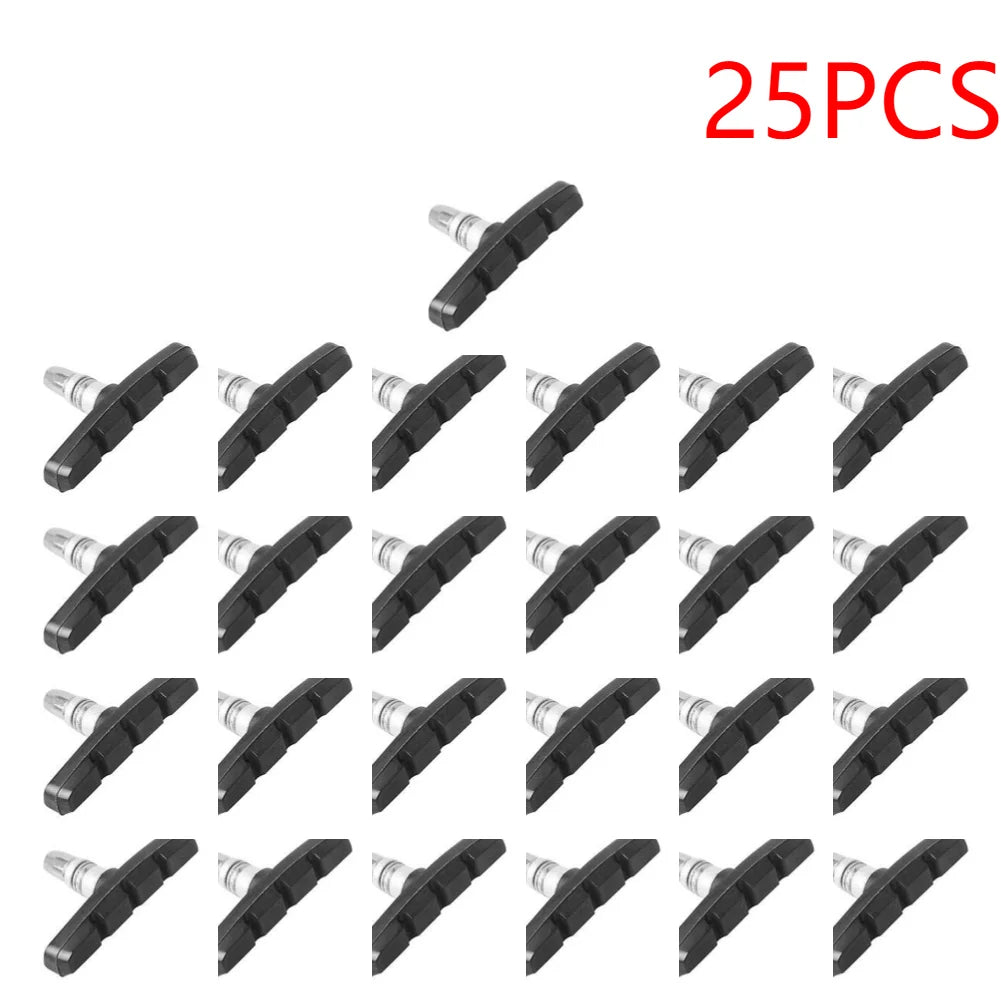 1-30Pairs MTB Road Brake Pads Silent - Durable Rubber Blocks 25PCS