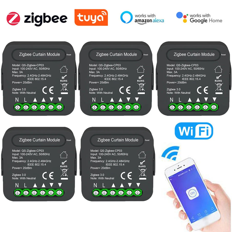 ZigBee Διακόπτης Κουρτίνας Μονάδα Για Ρολό Σκίασης Με Χρονοδιακόπτη