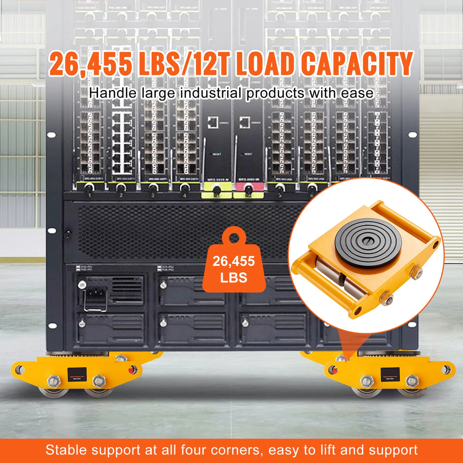 6/8/12T Skate Dolly - Heavy Duty Industrial Mover