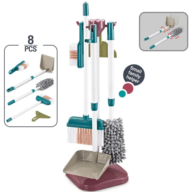 Simulation Cleaning And Hygiene Cart Tool Set &ndash; Educational Pretend Play Fun 8 pieces