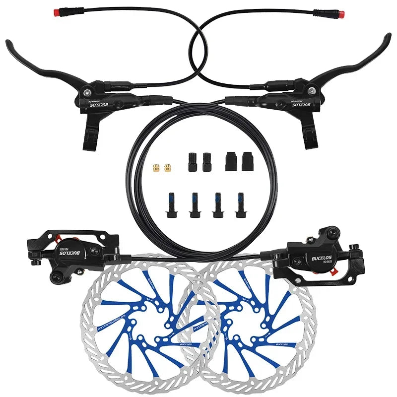 BUCKLOS Hydraulic Disc Brake Kit for Electric Bicycles and Scooters G3-160-Rotor Blue