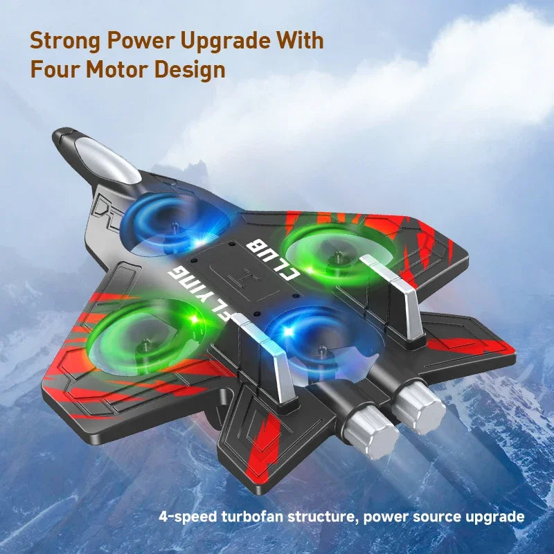 2.4G RC EPP Foam Fighter Plane with Stunt Features and LED Lights