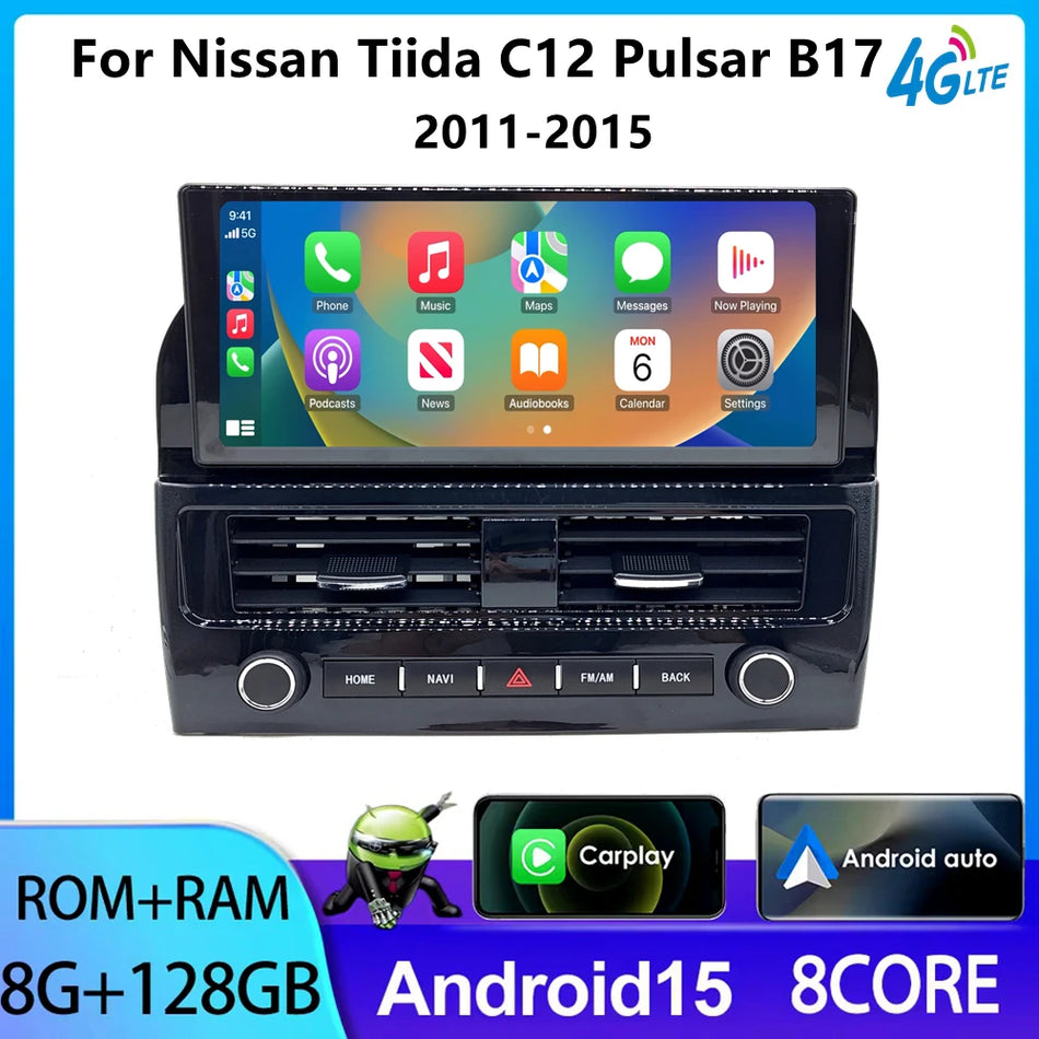 Radio auto Android 15 de 10.4 inch pentru Nissan Tiida Pulsar