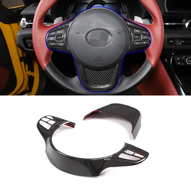 Copertura del telaio del volante in fibra di carbonio reale per GR Supra