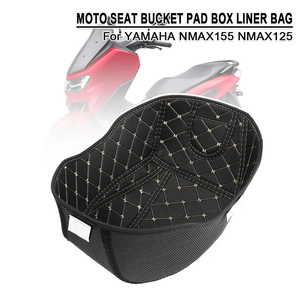Motorcycle Seat Bucket Storage Box For Yamaha NMAX155 NMAX125 NMAX 155 125 2020-2023 2024 Rear Trunk Cargo Liner Pad Protector by InterCyprus Trading Ltd