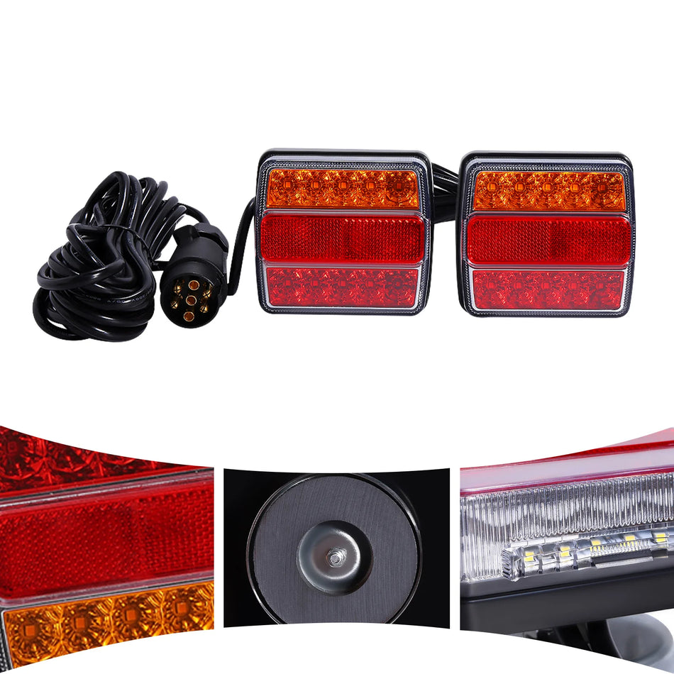 Kit di Luci Posteriori LED per Rimorchi Montaggio a Magnete e Vite