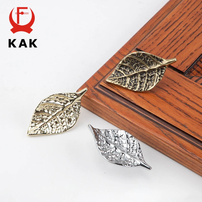 Bladvorm Ladeknoppen Zinklegering Gouden Keuken Kasttrekker