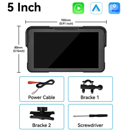 VENBES 5 Inch Motorcycle Navigation Screen &ndash; IP67 Waterproof with Bluetooth and Android Auto 5 Inch Navigation / CHINA