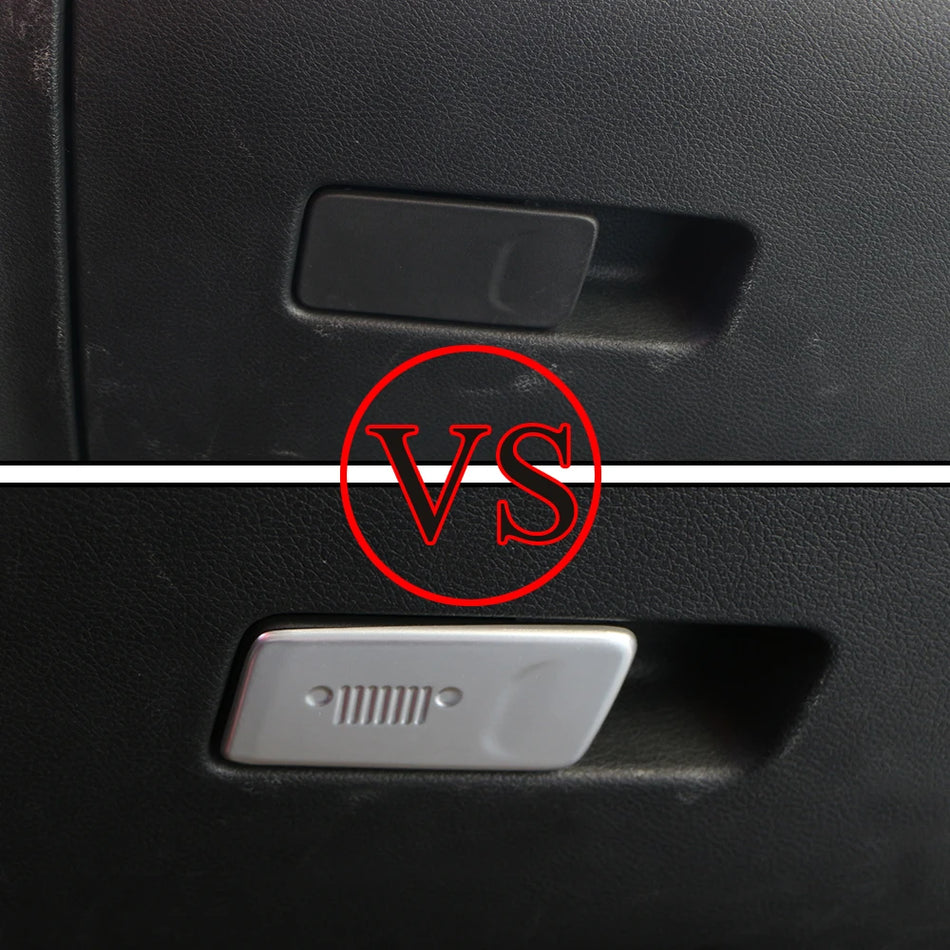 Adesivo de Manípulo de Caixa de Armazenamento Interior em Cromado para Jeep Compass e Renegade com Acabamento em Aço Inoxidável