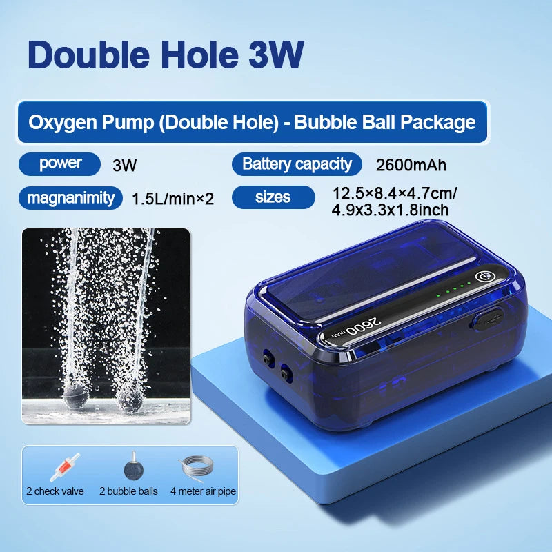 4800mAh Aquarium Oxygen Pump USB Charger &ndash; Ultra Portable 3W Bubble Ball