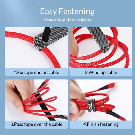 TOPK Reusable Releasable Cable Ties - Nylon Loop Hoop Tape StrapsMulti-Scene Wire Management for Headphones Mouse ChargerCables by InterCyprus Trading Ltd