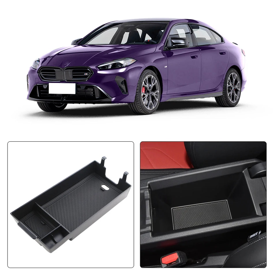 Center Console Armrest Storage Box for BMW 1 Series F40 F44 with Premium ABS Plastic and Anti Scratch Mat