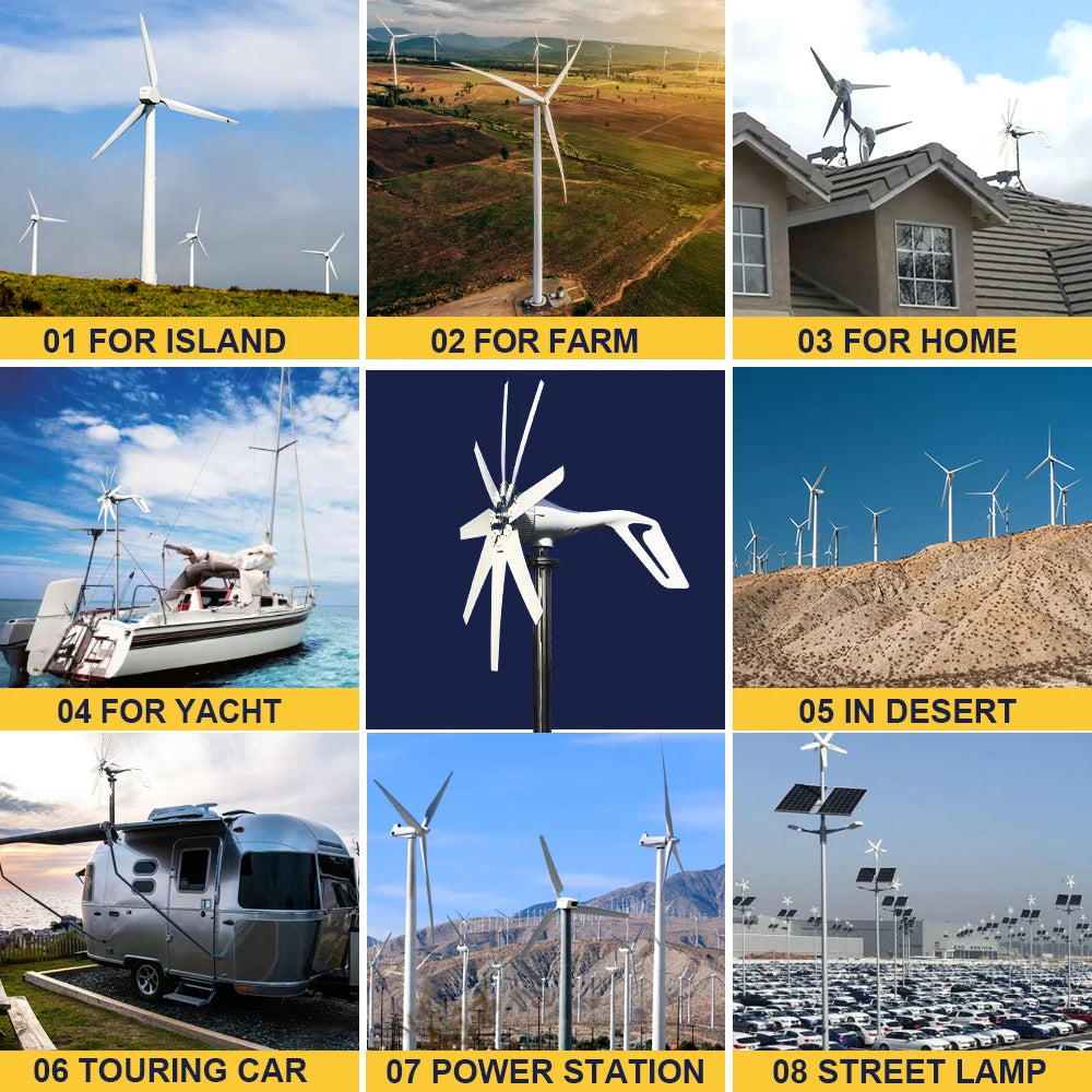 2000W SMARAAD Horizontal Axis Wind Turbine Generator for Home Use