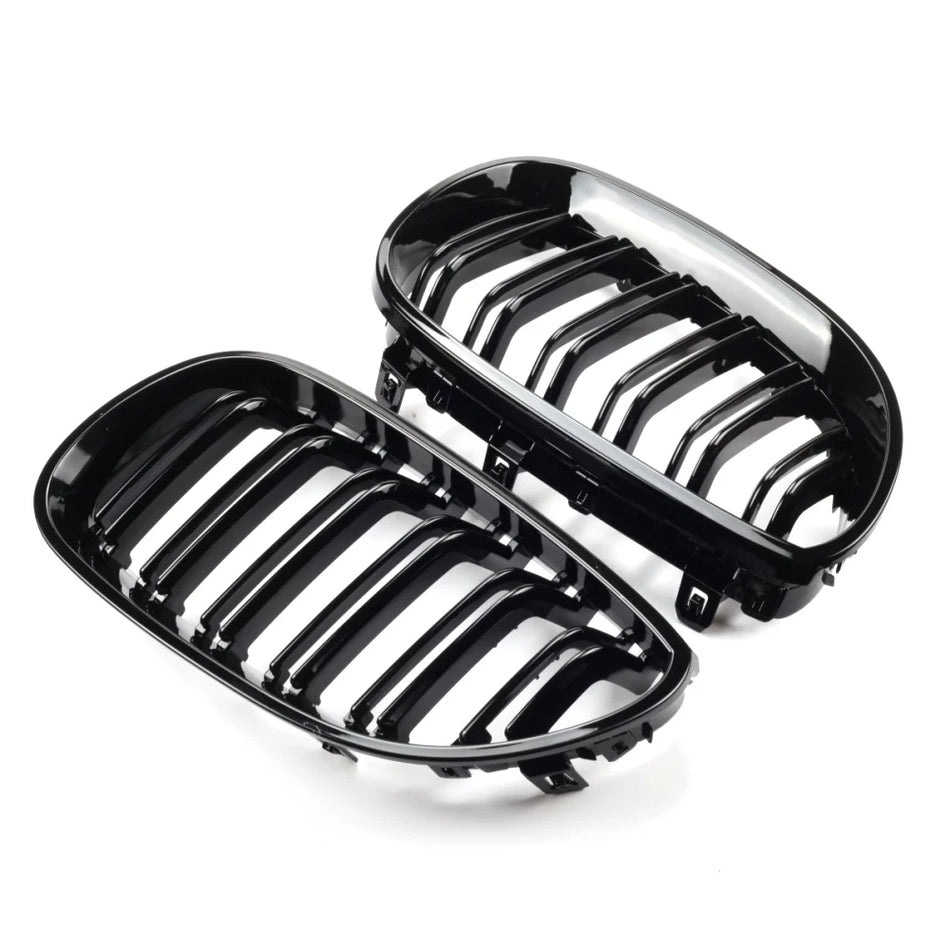 Grille nerki przedniego zderzaka do BMW E60 E61 M5, podwójna linia, ABS, grille wyścigowe, bezpośrednia wymiana