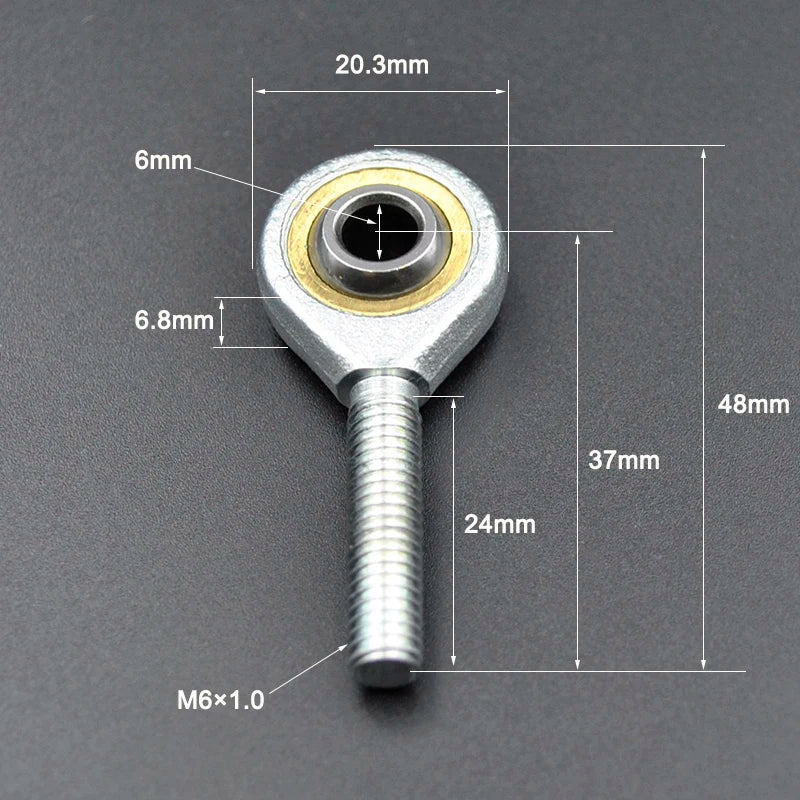 Rod End Bearing 5mm 6mm 8mm 10mm - Self Lubricating Joint Male 6mm / CHINA / Right Thread