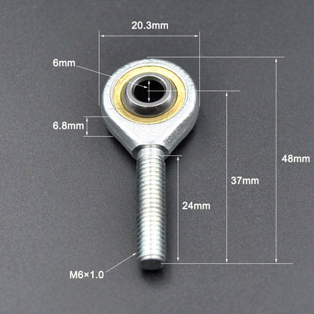 Rod End Bearing 5mm 6mm 8mm 10mm - Self Lubricating Joint Male 6mm / CHINA / Right Thread