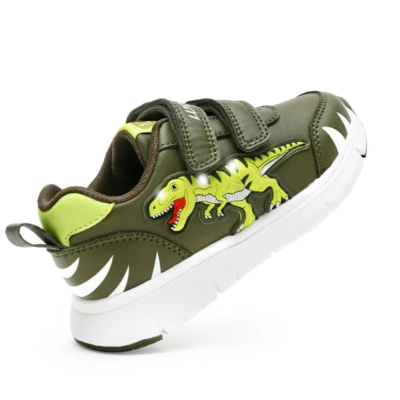 EXDINO LED T-REX Light Up Casual Sneakers for Kids