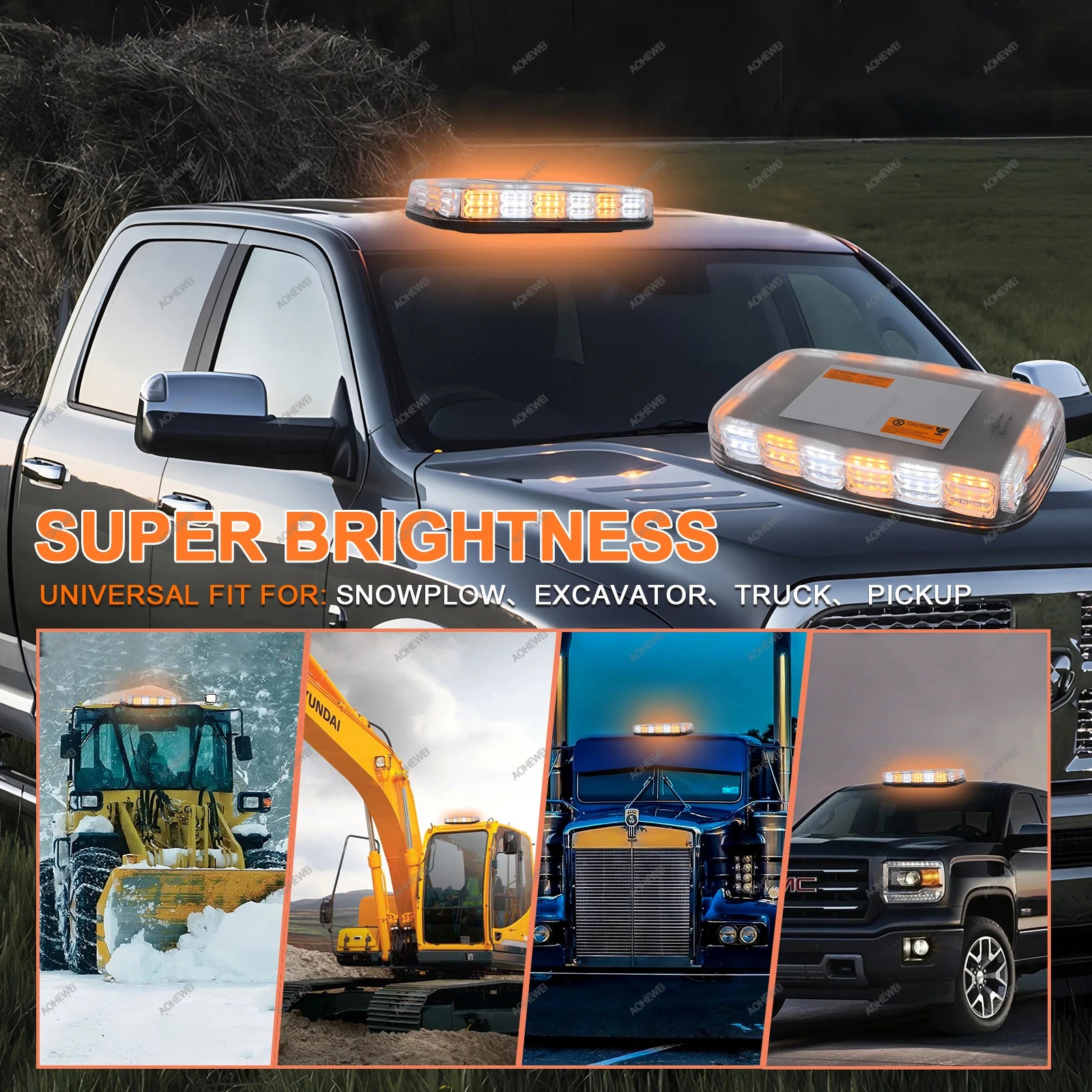 Magnetic Base LED Strobe Beacon Lights for Funeral Escort &amp; Vehicles