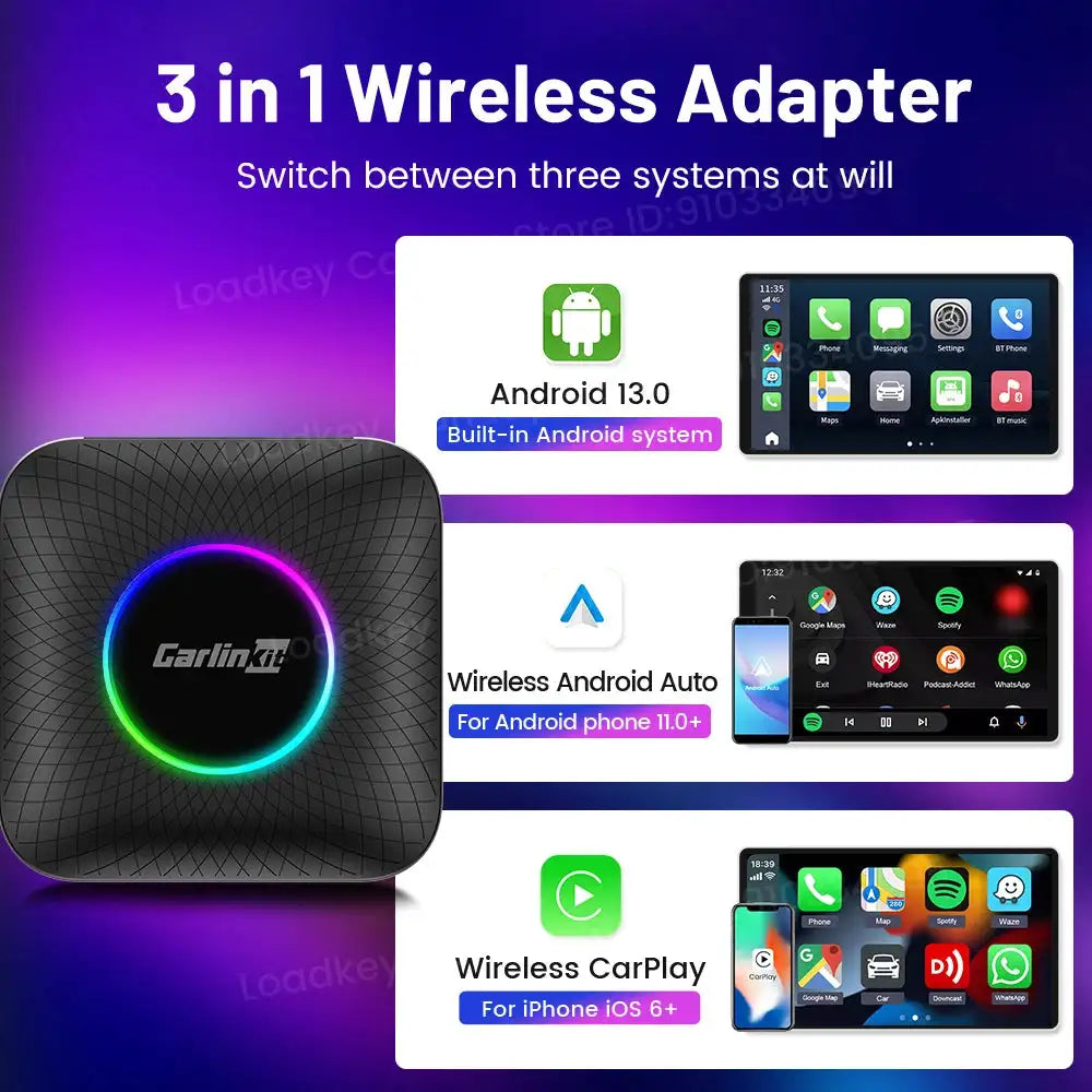 CarlinKit Android 13 TV Box CarPlay Android Auto Wireless
