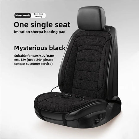 HELLOLEIBOO 12V Heated Car Seat Cover for Ultimate Winter Comfort black