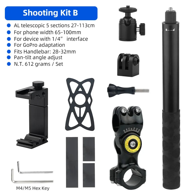 Deemount Portable Selfie Stick Kit &ndash; Adjustable Length for Perfect Shots Shooting Kit B / CHINA