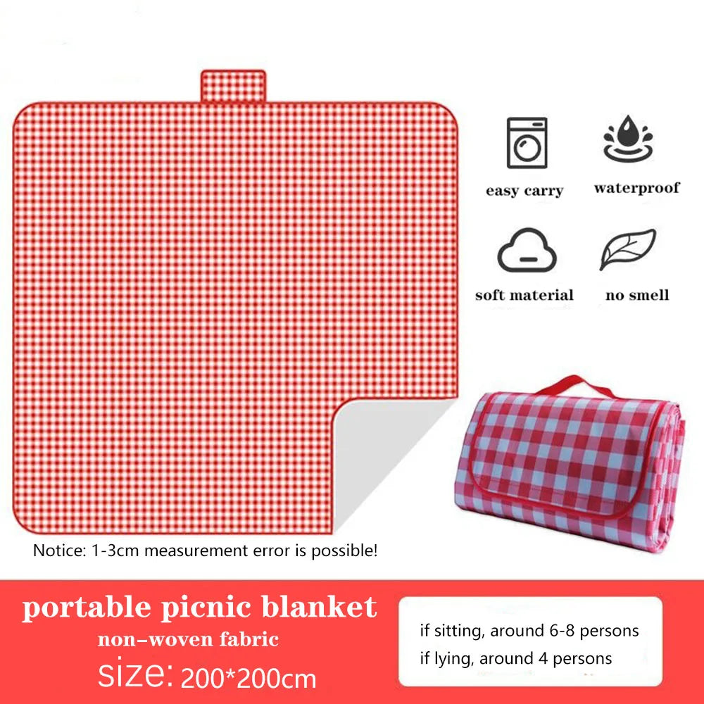 Foldable Picnic Mat &ndash; Moisture-Proof and Waterproof Design red-200x200cm