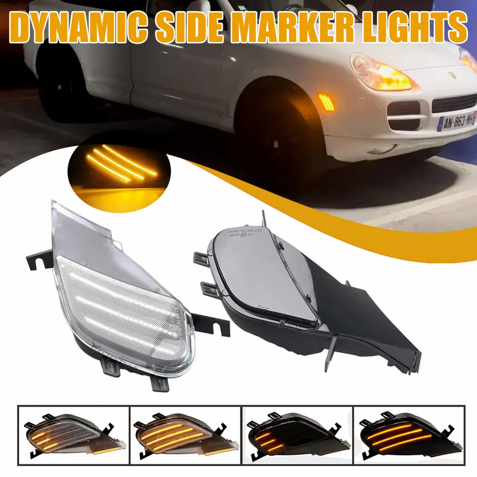 LED Turn Signal Lights With Dynamic Amber For Porsche Cayenne 955 2003-2006