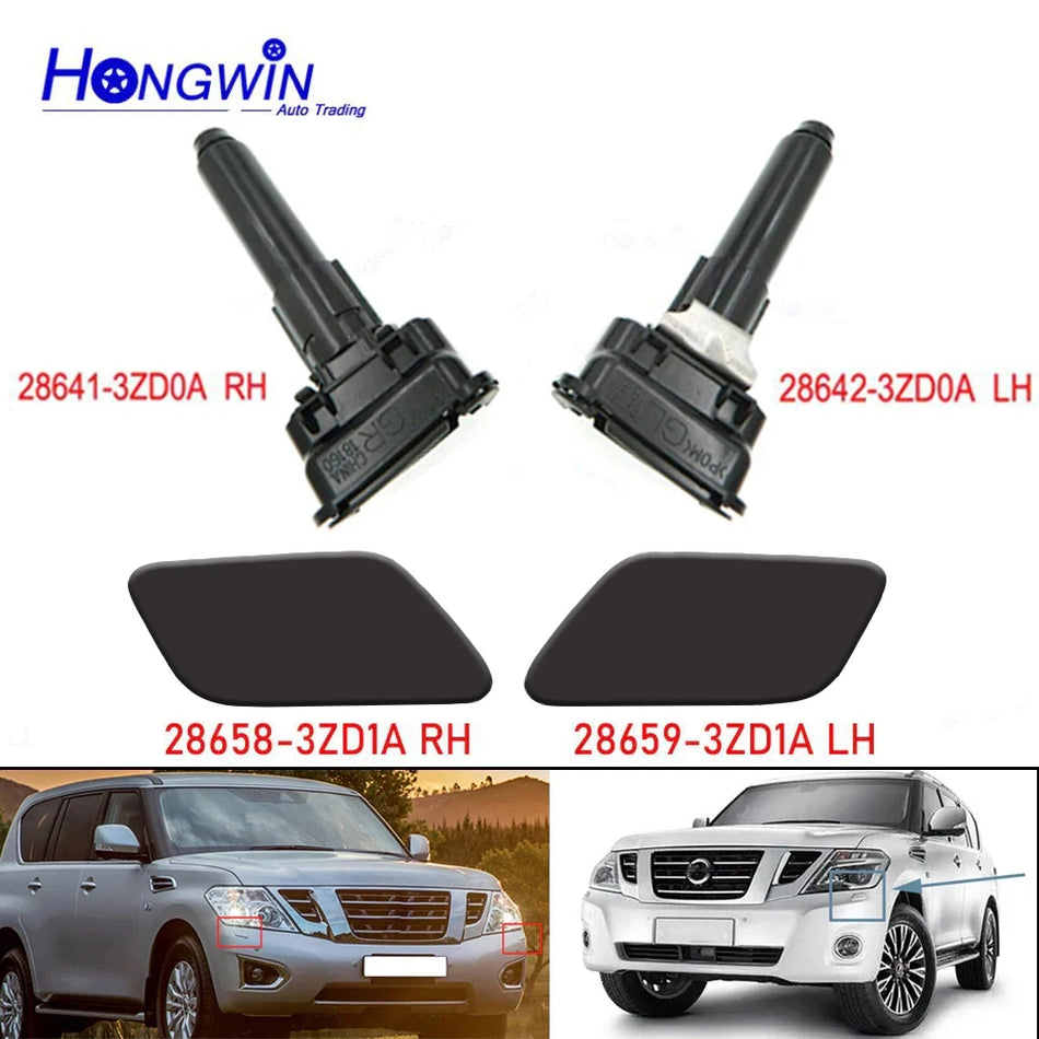 Headlight Washer Nozzle Cover Cap For Nissan Patrol Y62 2013 2017+