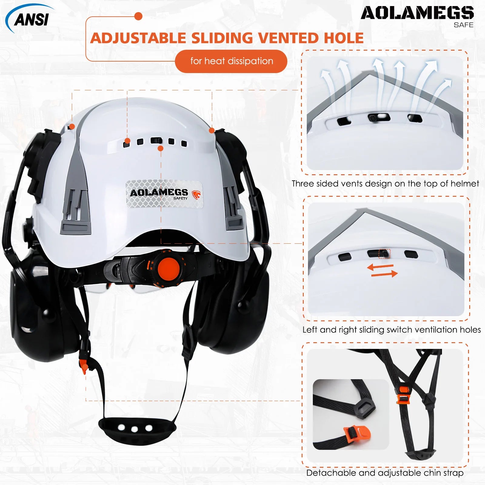 CE Safety Cap With Vent Slots &ndash; Integrated Goggles Earmuffs