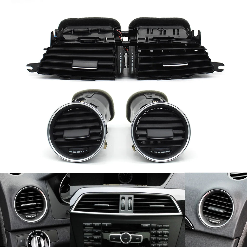 AC Vent Grille Assembly Left, Right PC ABS for Mercedes-Benz C Class W204 LCI