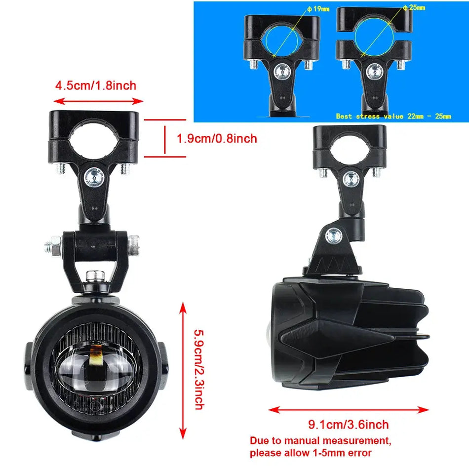 Motorcycle fog light Upgrade Auxiliary Lights Brighter Lamp 24W 6000K for BMW R1200GS F800GS F700GS F650 K1600 Universal Lights by InterCyprus Trading Ltd