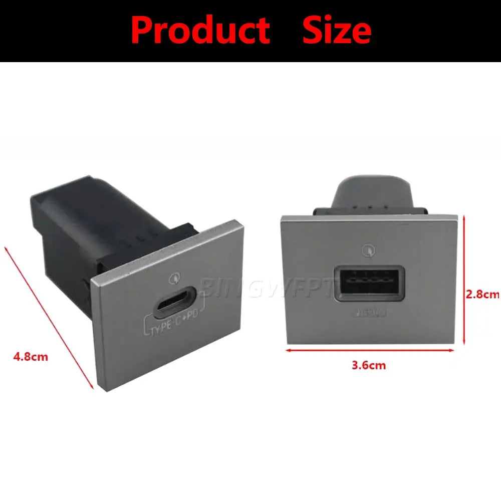 PD Type-C USB Charger Socket Fast Charge Adapter QC3.0 Power Outlet Switch for Ford Focus 2 Mk2 2009 2010 2011 by InterCyprus Trading Ltd