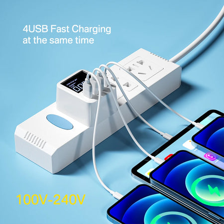 TOPZERO 40W Quick Charge 3.0 USB Charger &ndash; Fast Charging with LCD Display