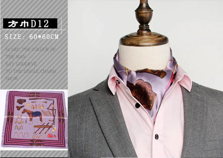 British Men's Silk Scarf &ndash; Elegant Satin Touch D12